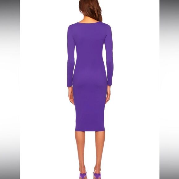 NWT Susana Monaco U Neck Bodycon MIDI Dress Pink Glo XL Revolve - Picture 5 of 15